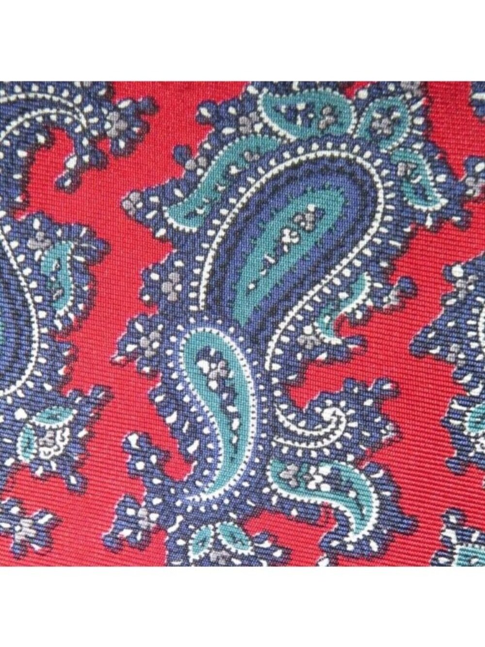Christian Dior 100% Italian silk Red & Blue Paisley neck tie - Picture 3 of 4